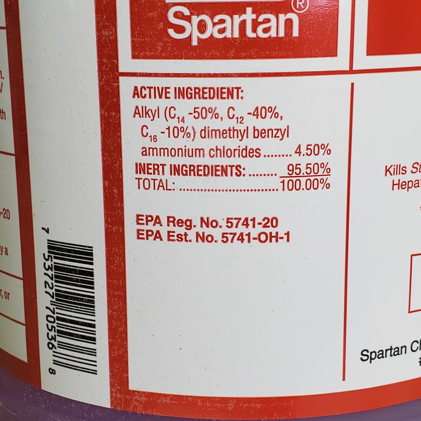 SPARTAN X-Effect Neutral Cleaner Disinfectant Fresh Lavender 1 gal 1019