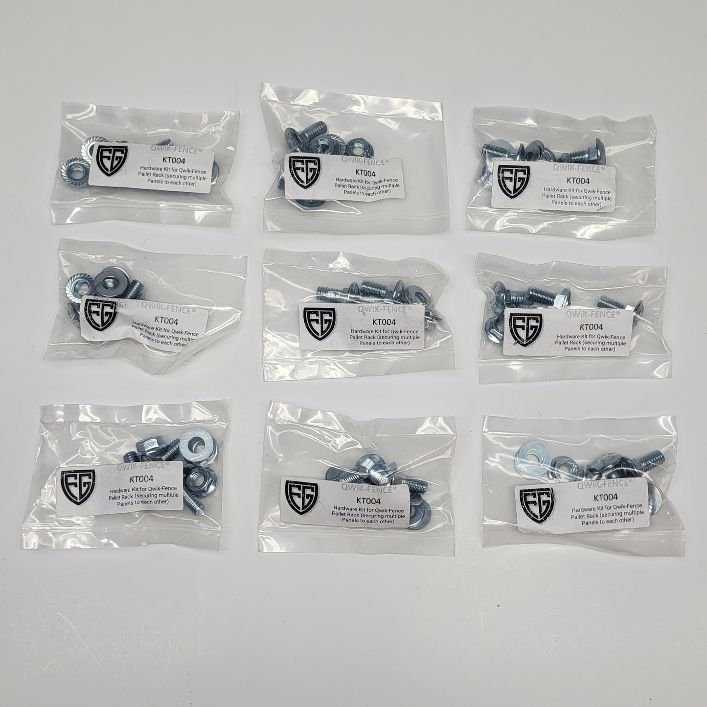 QUIK FENCE (9 PACK) Hardware Kit for Quik-fence Pallet Rack Securing KT004