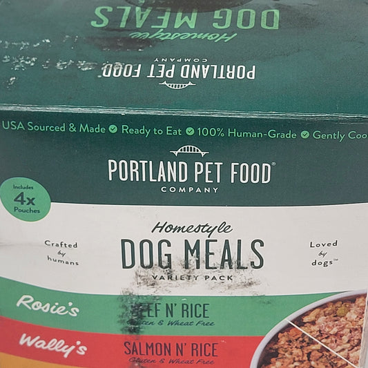PORTLAND PET FOOD Dog Meals Variety Pack 4 Pouches 4-9 oz BB 05/27 (AS IS)