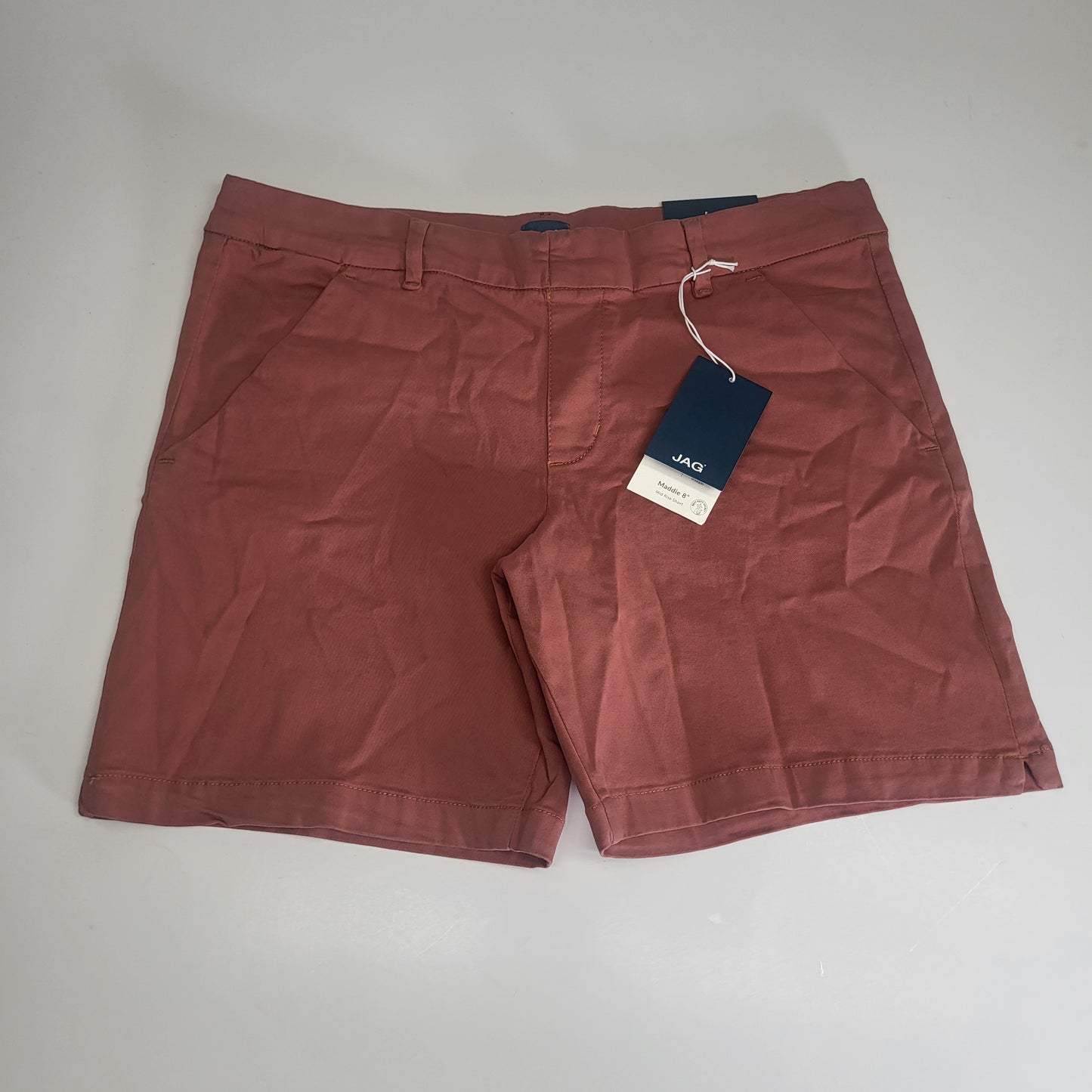 JAG Maddie 8" Pull-on Smoothing Shorts Women's Sz 14 Brick J5105AWL617