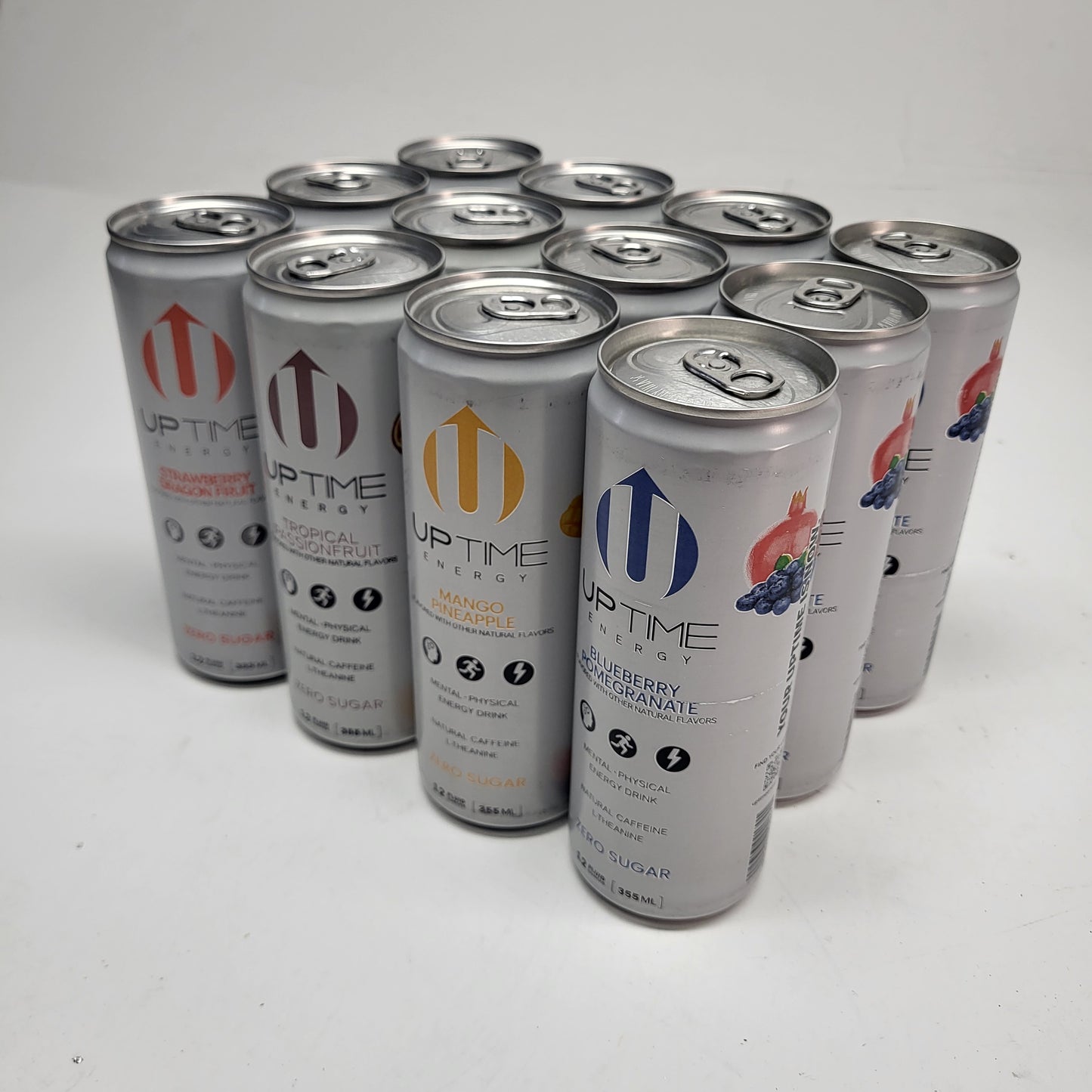 ZA@ UPTIME ENERGY DRINK Tropical Variety Zero Sugar Zero Sugar 12 oz BB 05/27