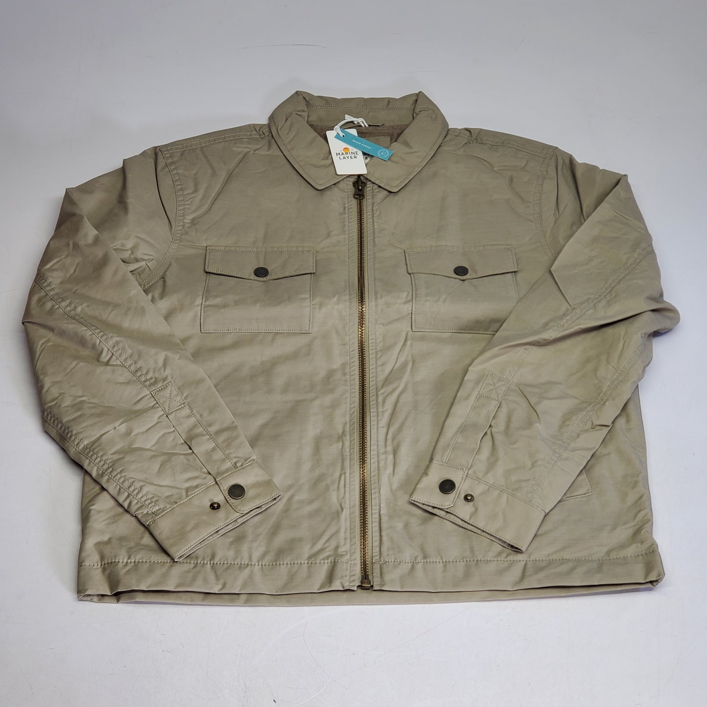MARINE LAYER Reynolds Dry Wax Trucker Jacket Men's SZ Medium Vintage Khaki