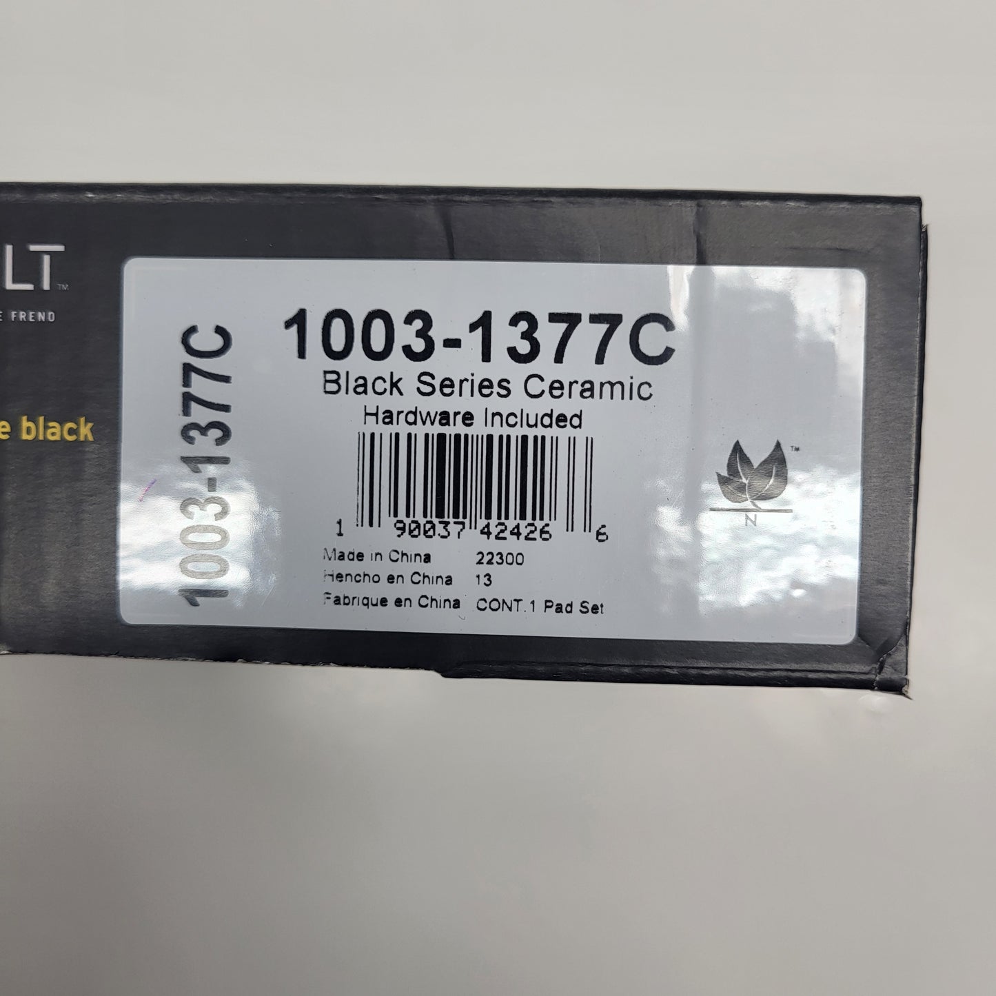 QUALITY-BUILT Ceramic Disc Brake Pad Set Black Rear 1003-1377C