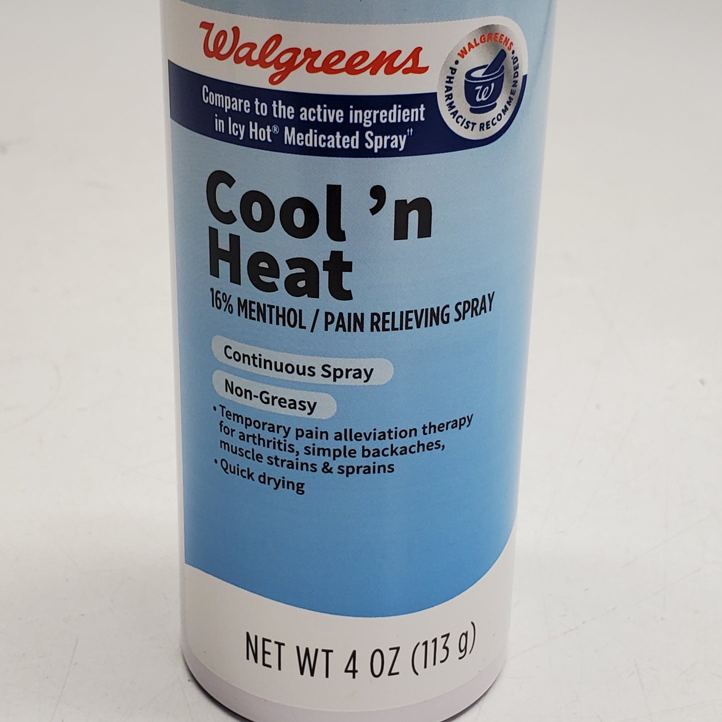 WALGREENS (2 Pack) Cool'n Heat Pain Relieving Spray 16% Menthol 4 OZ BB 01/27