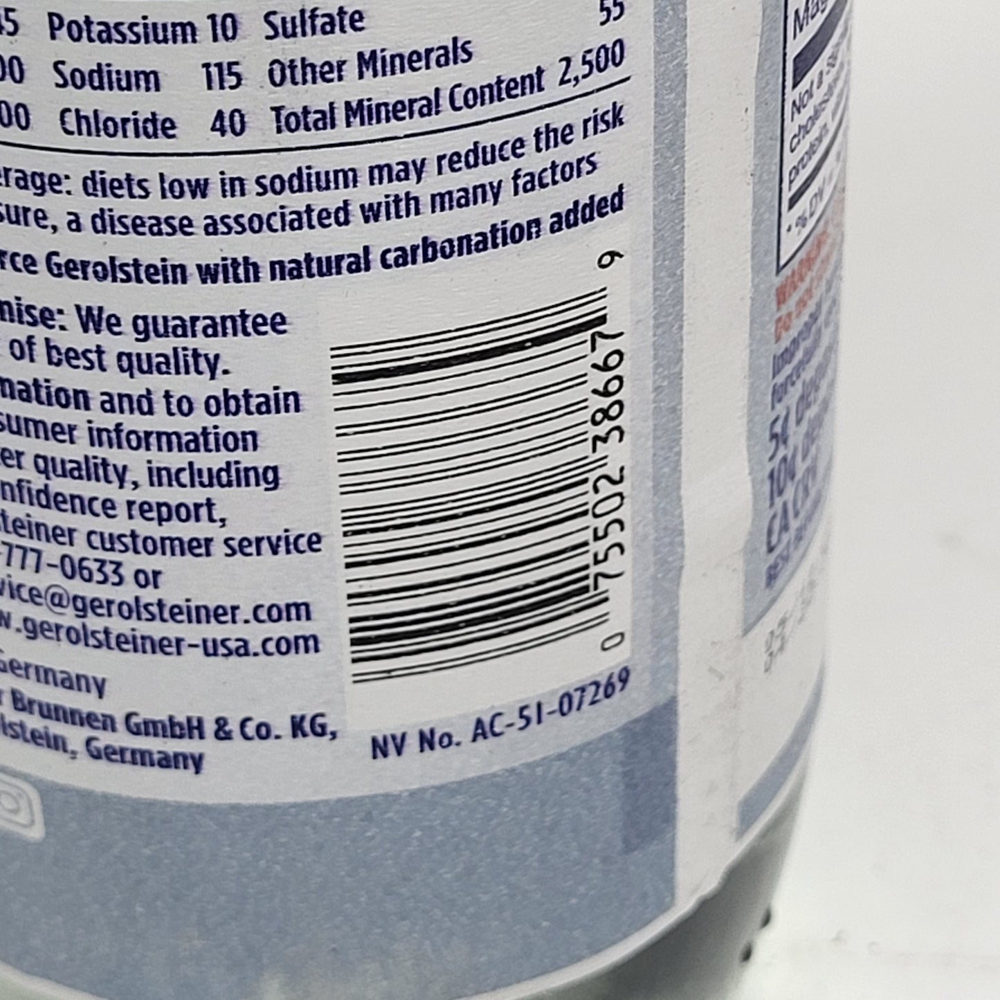 ZA@ GEROLSTEINER (15 PACK) Sparkling Natural High Mineral Content Water 23.5 oz