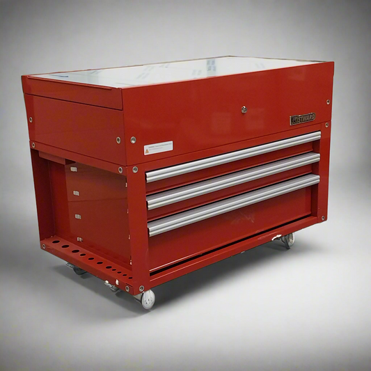 WESTWARD Slide Top Utility Cart 55NJ77 Red Metal 36"x 28"x37.5"