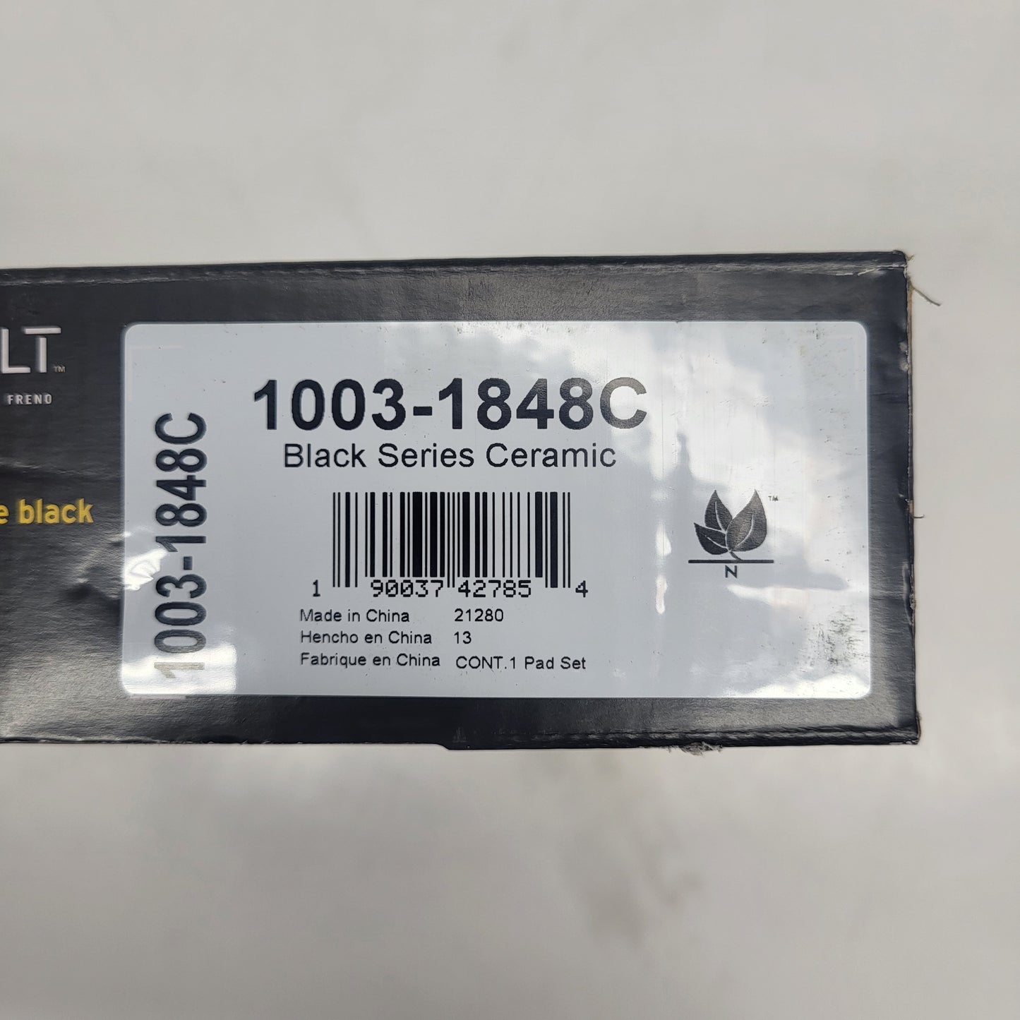 QUALITY-BUILT Ceramic Disc Brake Pad Set Black Rear 1003-1848C