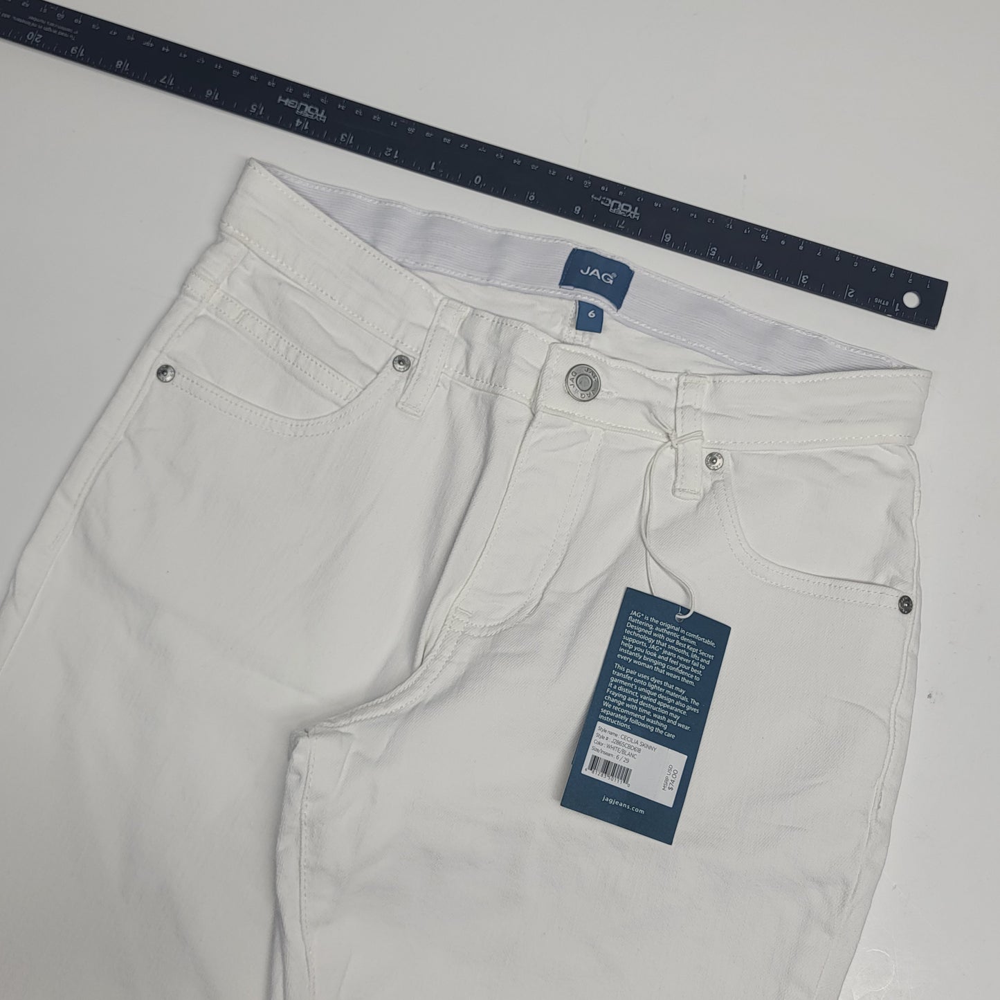 JAG Cecilia Mid Rise Skinny Jeans Womens Sz 6/29 White J2865CBD618