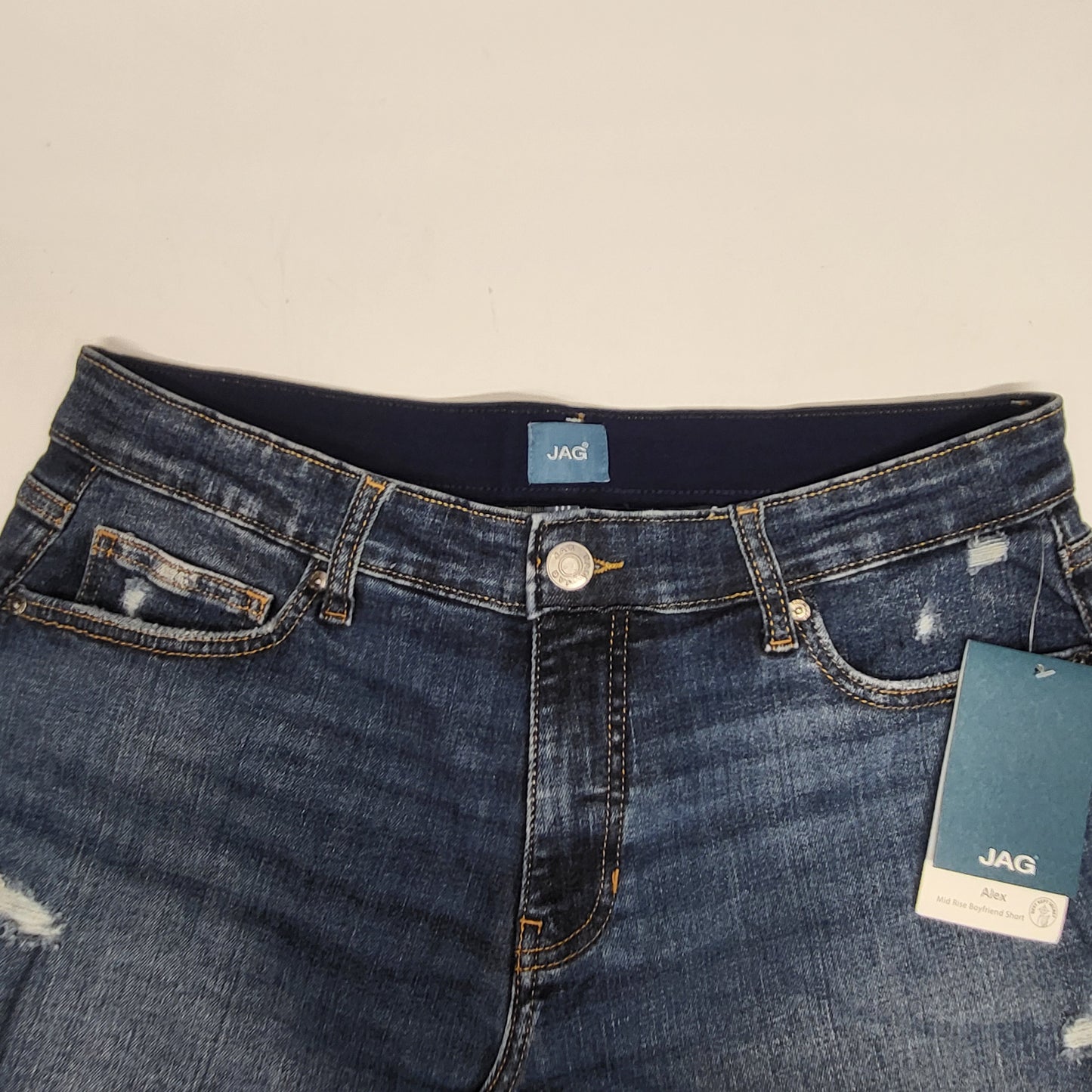 JAG Alex Mid Rise Boyfriend Short Womens Sz 10/5 Voyage Blue J5124EAE446