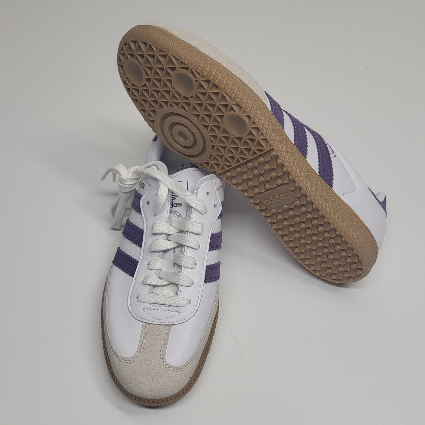 ADIDAS Samba Og W Sneakers Women's Sz 8.5 White and Purple JI2594