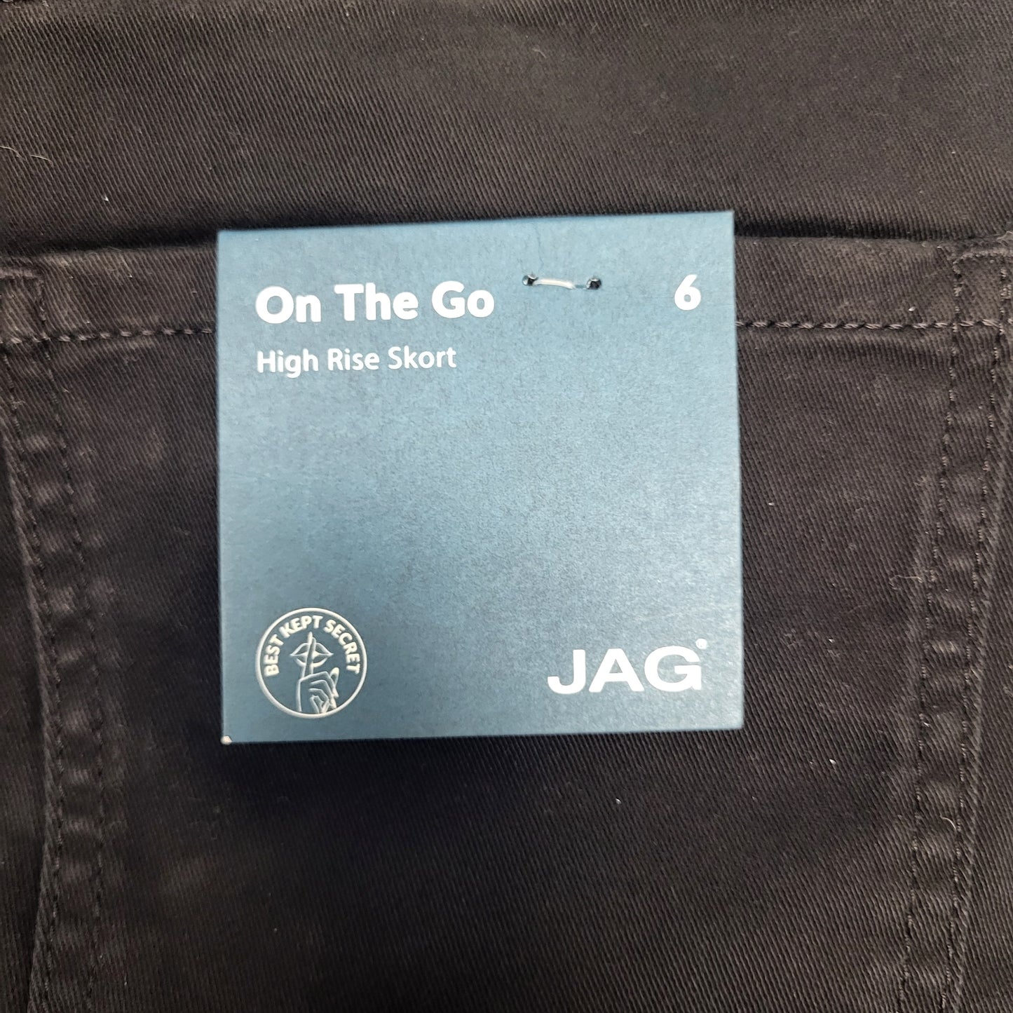 JAG On-the-go Mid Rise Pull-On Skort Womens Sz 6 Black J3101CSA220