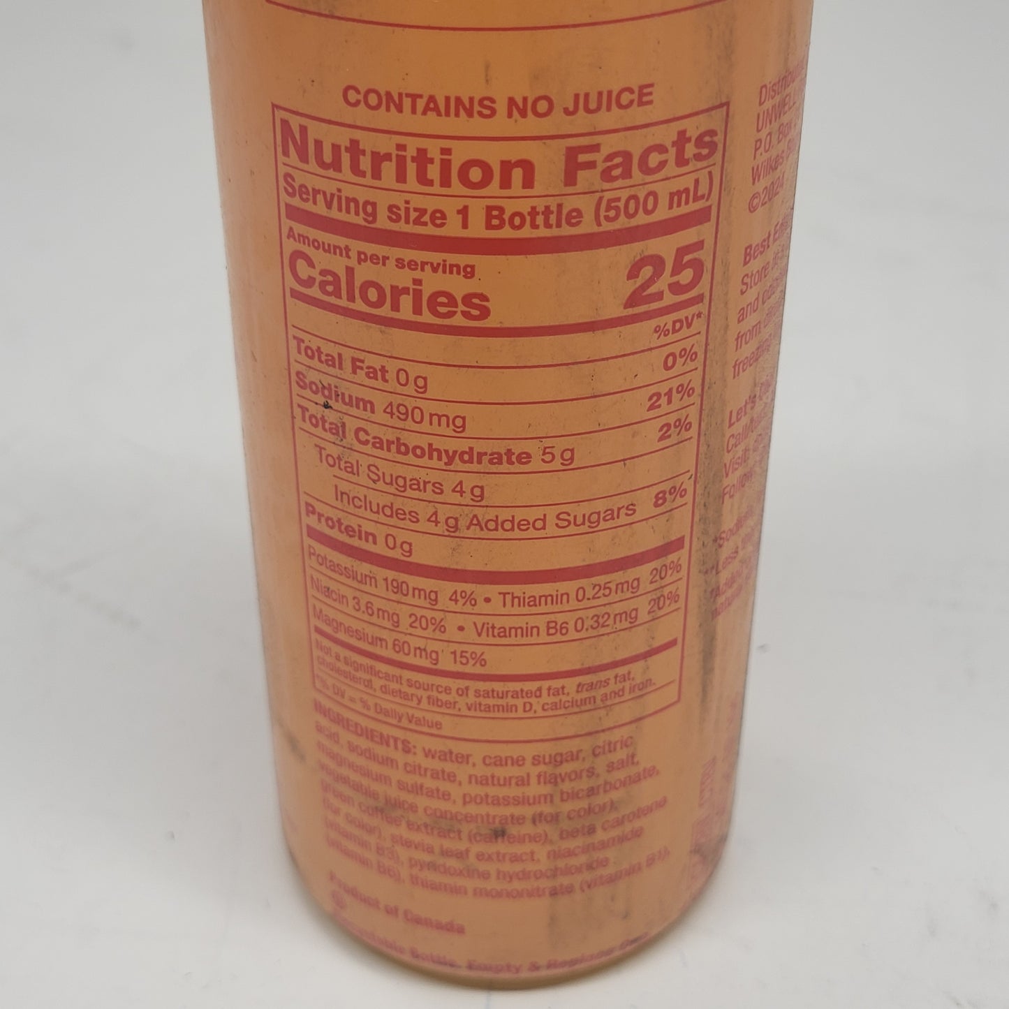 ZA@ UNWELL (12 PACK) Hydration Electrolyte Drink Orange Hibiscus 16.9oz