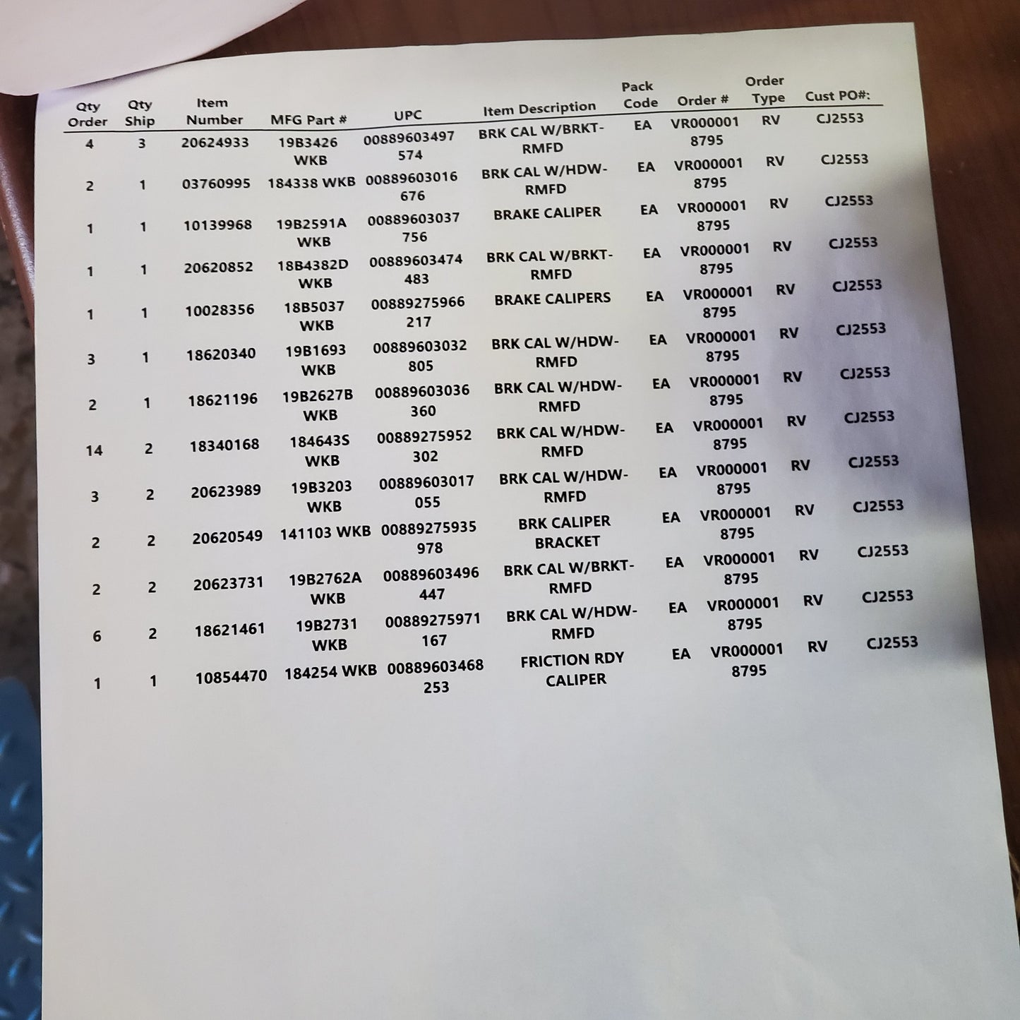 ZA@ Pallet of CAR QUEST (Two Pallets) Brake Calipers See Pictures of Manifest for Which  (New Other)