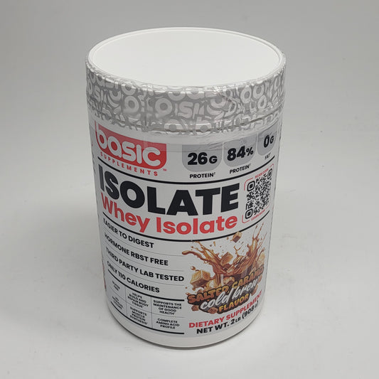 BASIC Basic Whey Isolate Protein Salted Caramel Cold Brew 2lbs BB 12/27