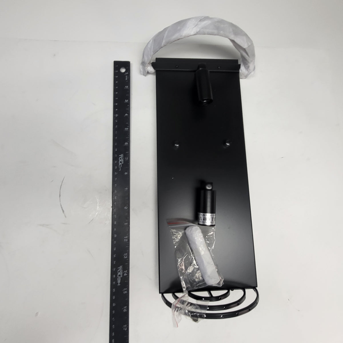 ELEGANT Metal Decorative Wall Light Crystals 8"x16" Black V2030W8