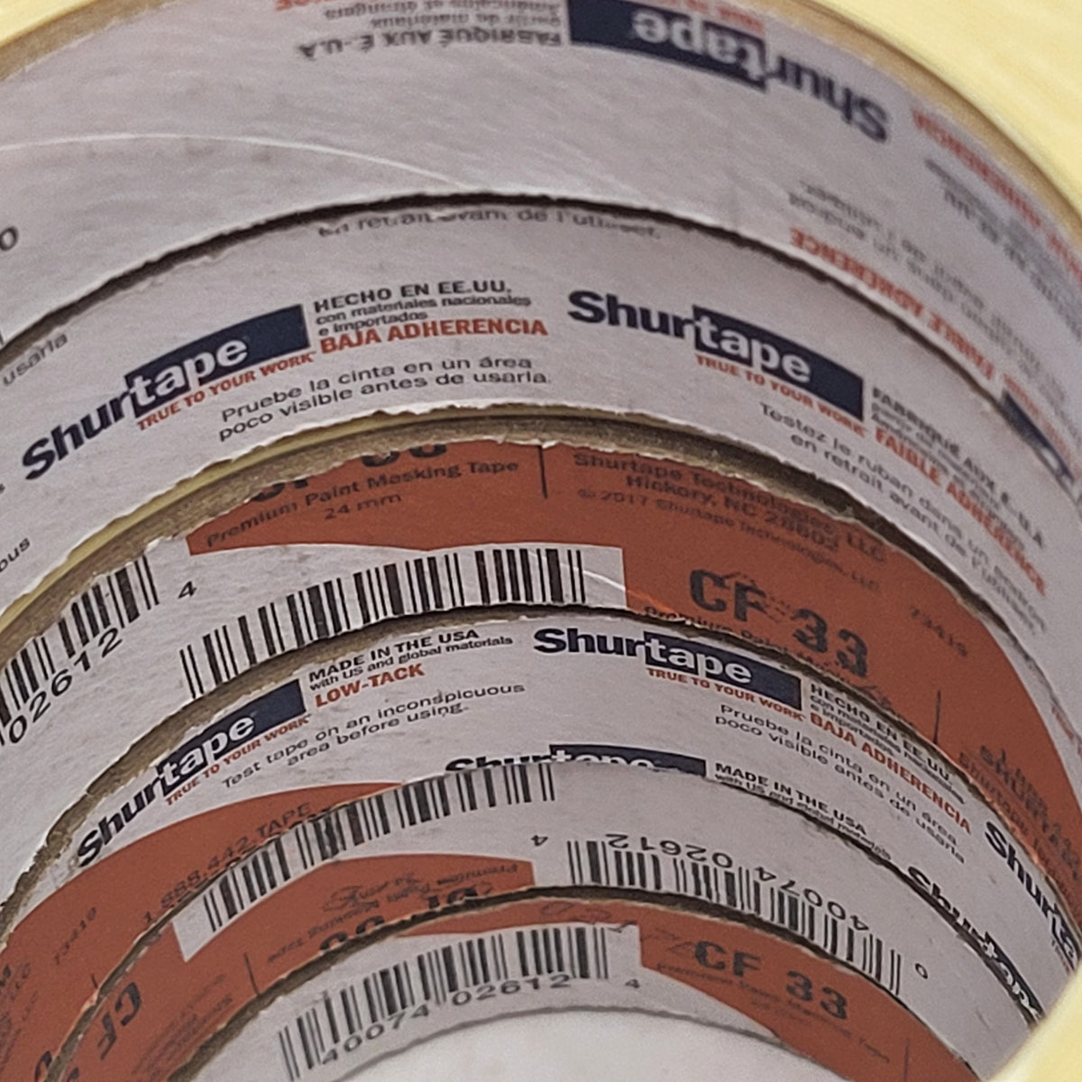 ZA@ SHURTAPE (24 PACK) Premium Paint Masking Tape  24 mm Yellow CF33