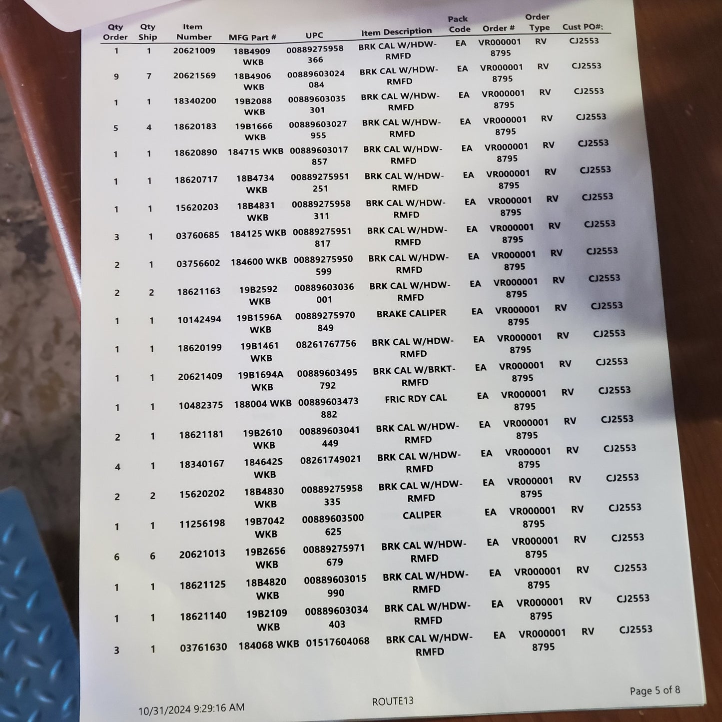 ZA@ Pallet of CAR QUEST (Two Pallets) Brake Calipers See Pictures of Manifest for Which  (New Other)