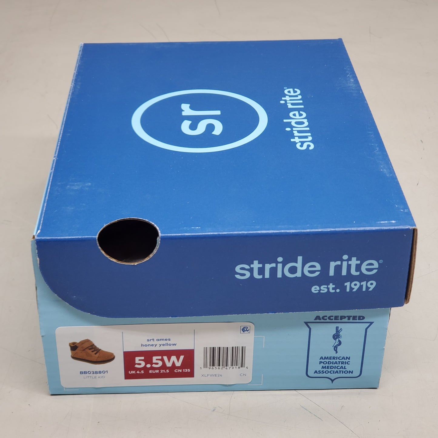 STRIDE RITE SM Ames Sneakers Shoes Toddler SZ 5.5W Honey Yellow BG038801