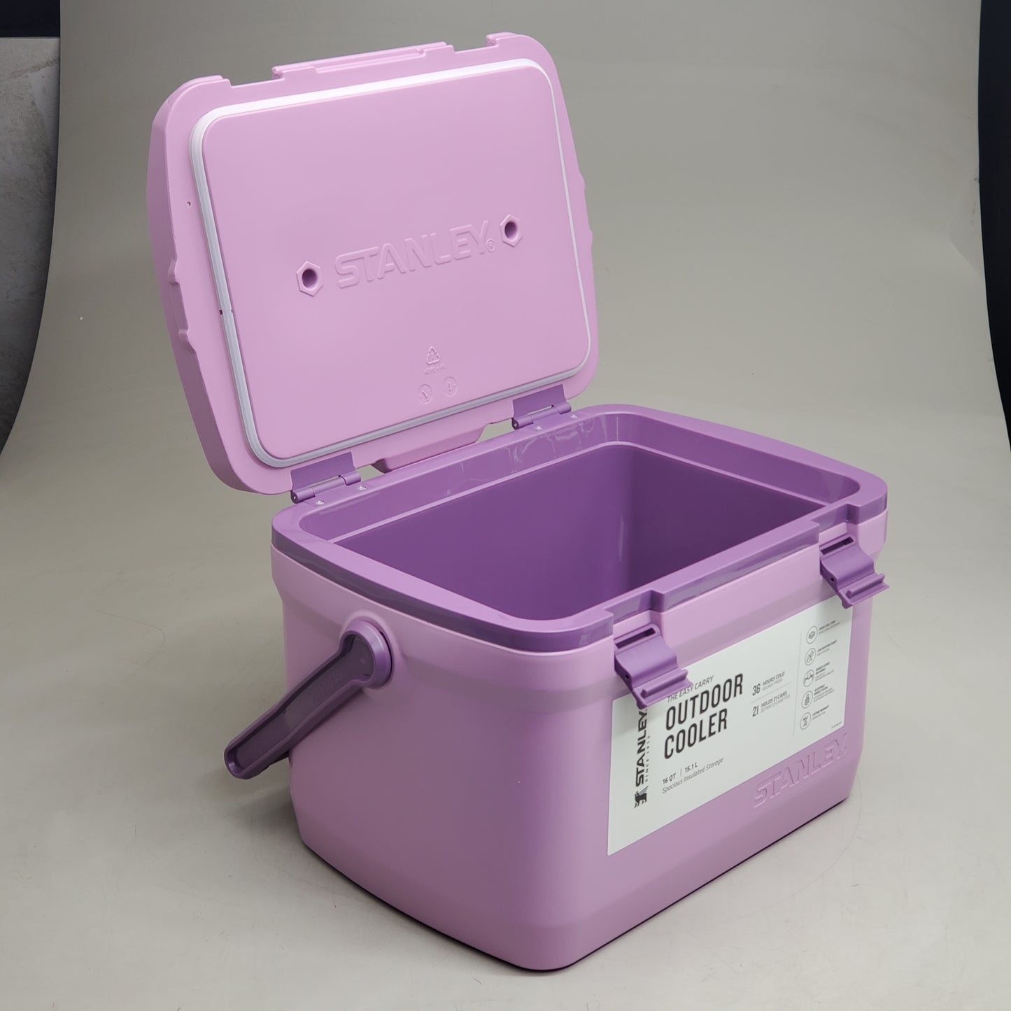STANLEY Heavy Duty Outdoor Camping Cooler W/ Easy Carry Handle 18 QT Lilac 10-01623-204