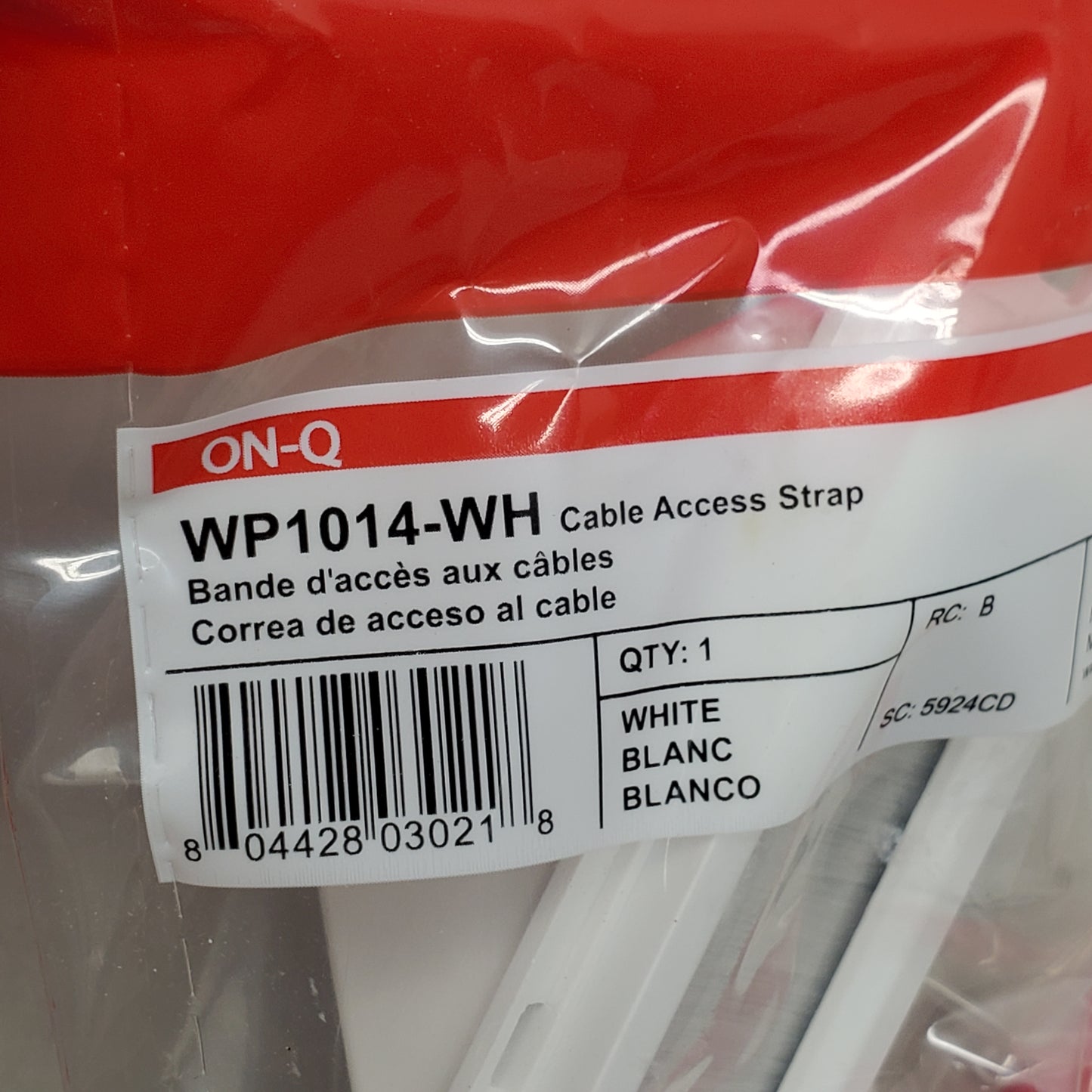 LEGRAND (5 Pack) Cable Access Strap Wall Plate White WP1014-WH