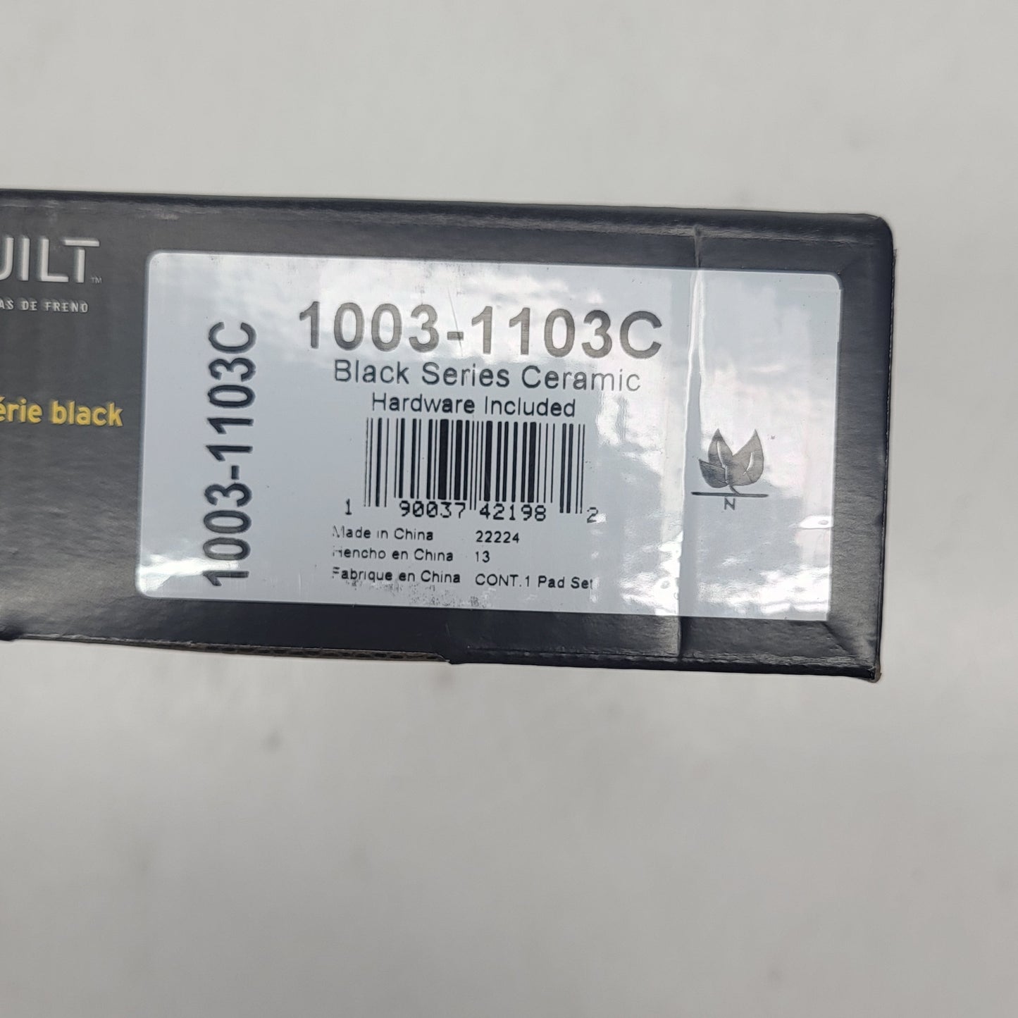 QUALITY-BUILT Ceramic Disc Brake Pad Set Black Rear 1003-1103C