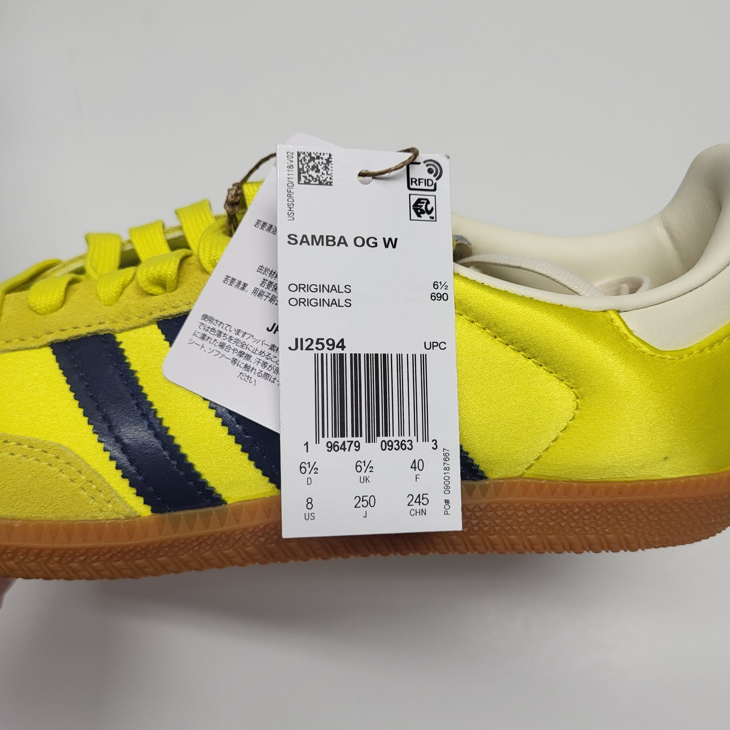 ADIDAS Samba Og W Sneakers Women's Sz 8 Yellow, Night Indigo & Cream JI2594