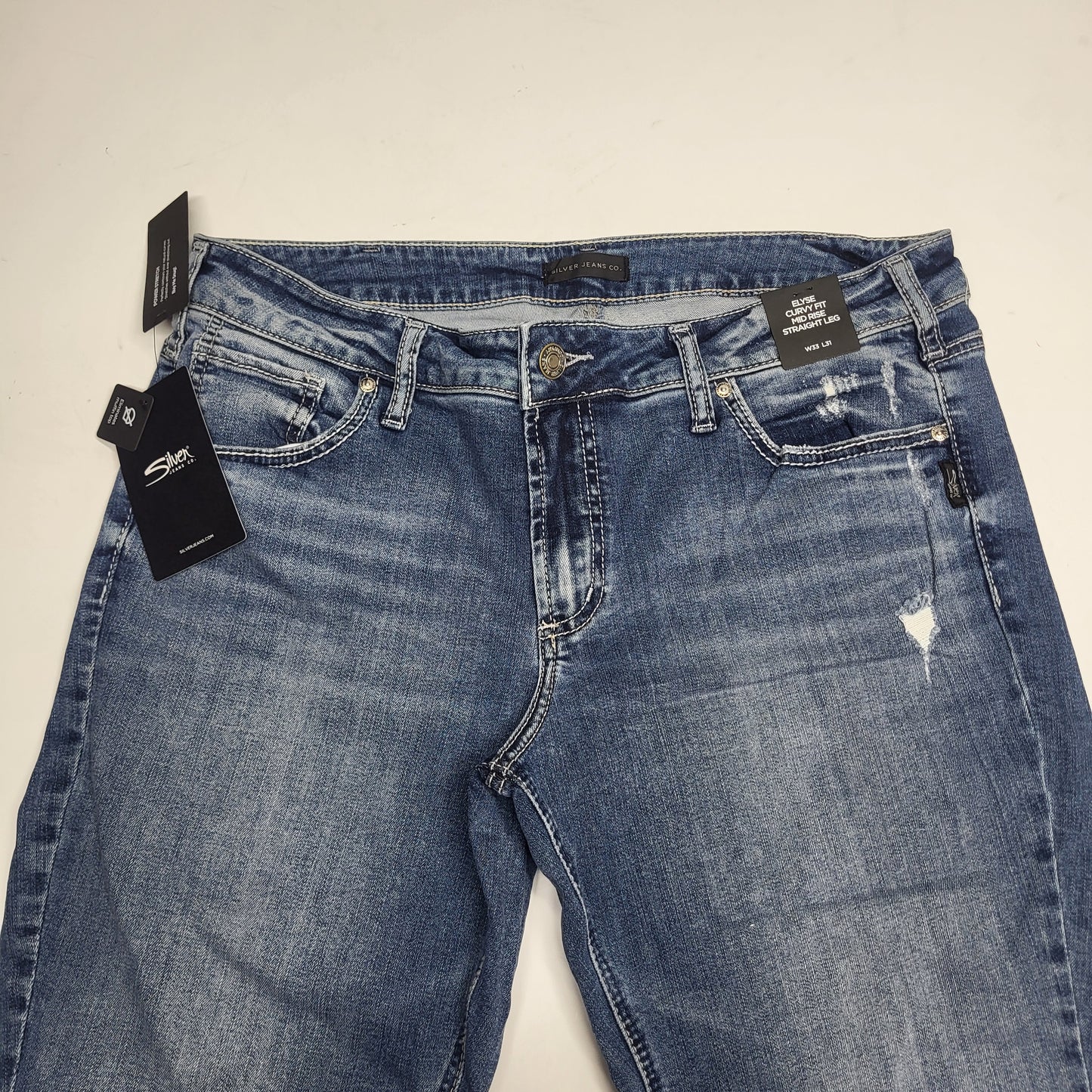 SILVER JEANS CO. Elyse Mid Rise Straight Leg Sz 33/31 Indigo L03403EGX272