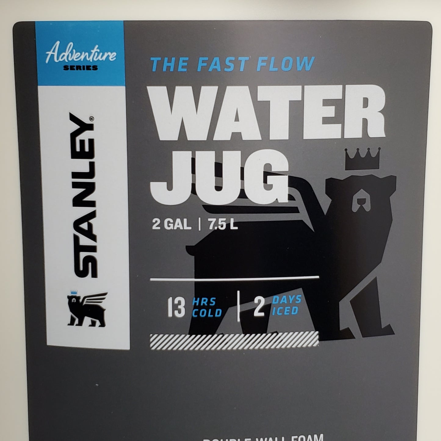 STANLEY Fast Flow Water Jug Dispenser Insulated Beverage Cooler 2 Gal Cream 10-01938-075