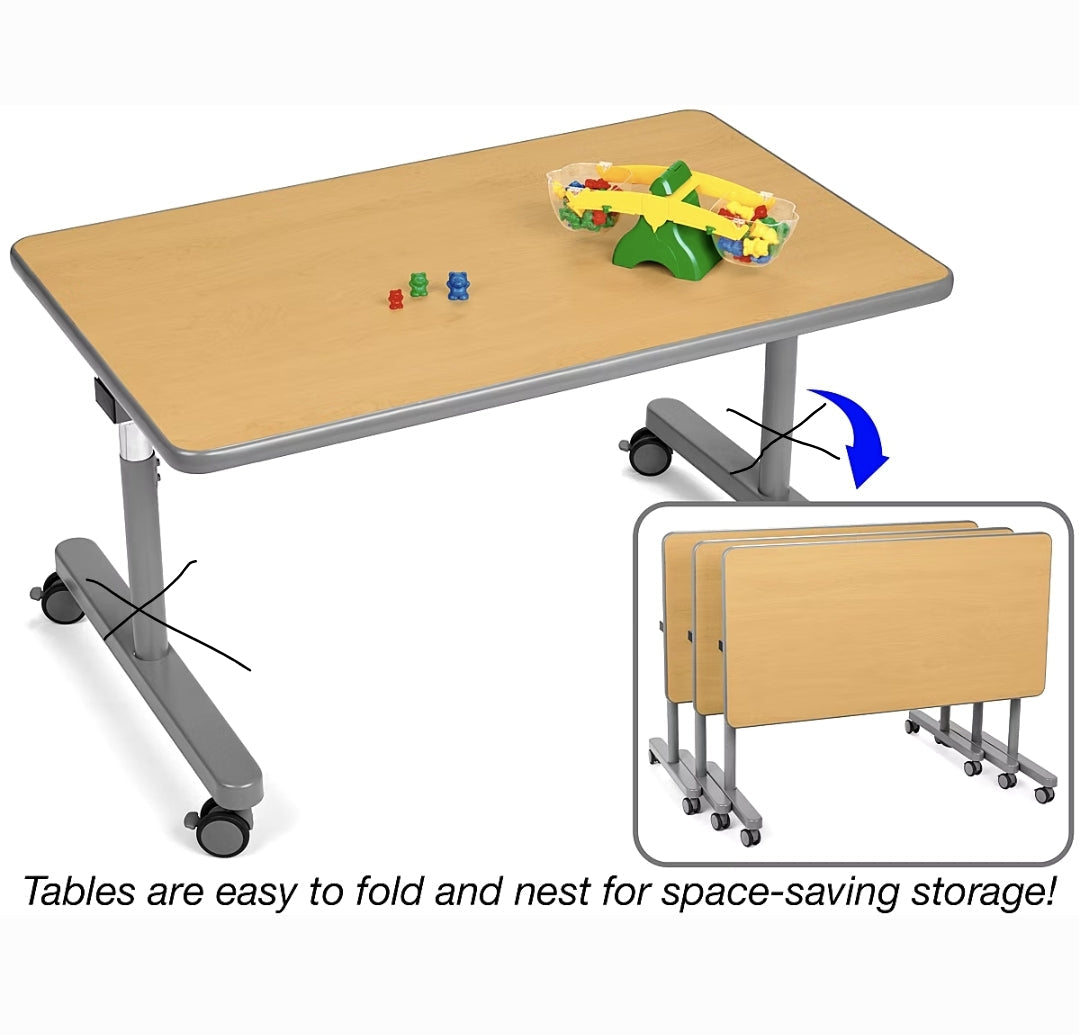 LAKESHORE Flex Space Mobile Flip & Nest Table 30" x 60" Maple LK197