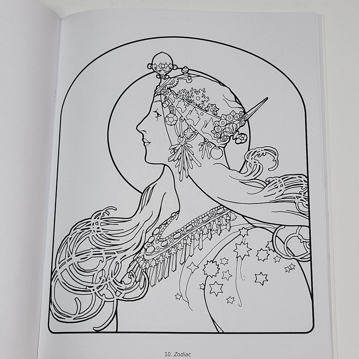 ZA@ POMEGRANATE Alphonse Mucha Coloring Book Soft Cover 22 Images