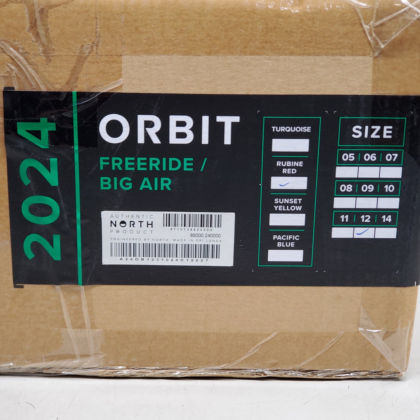 NORTH Orbit Freeride / Big Air Water Surfing Kite 2024 12 Meter Rubine Red 85000.240000