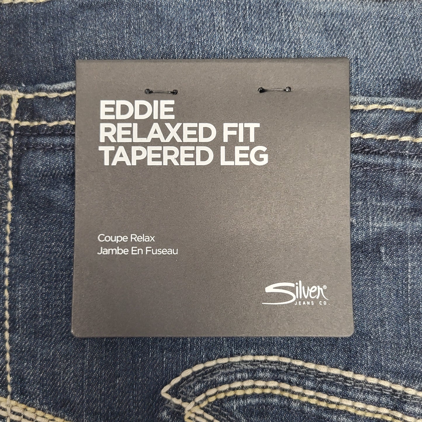 SILVER JEANS CO. Eddie Tapered Leg Relaxed Fit Sz 34/30 Indigo M42995RAS454