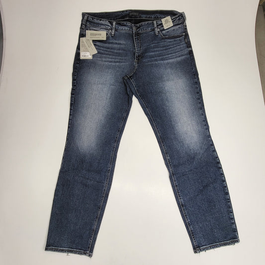 SILVER JEANS CO Silver Jeans Co. Mid-rise Straight Leg Jeans Women's Sz 18 Indigo W03403edb328