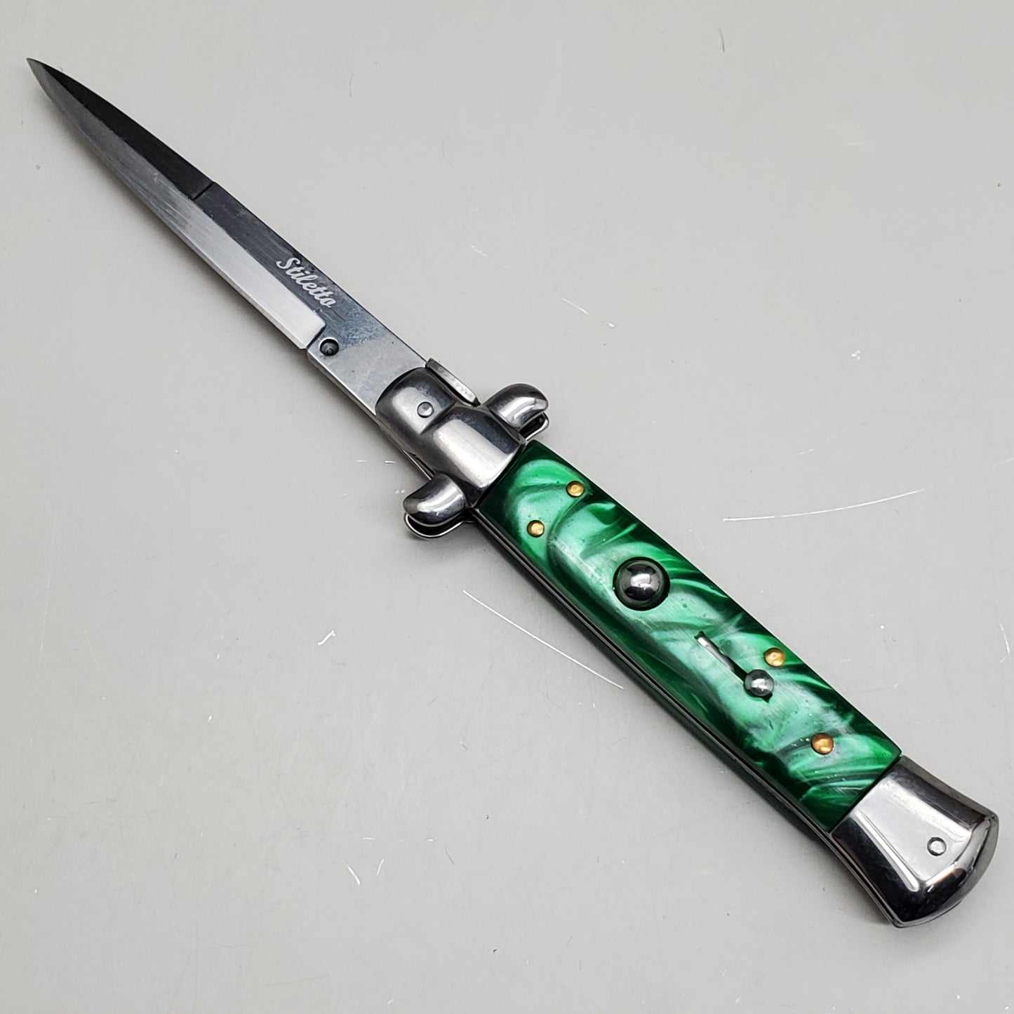 ZA@ ARMED FORCE TACTICAL Hand Crafted OTF Pocket Knife 9"Knife4"Blade Green ST-7MGN