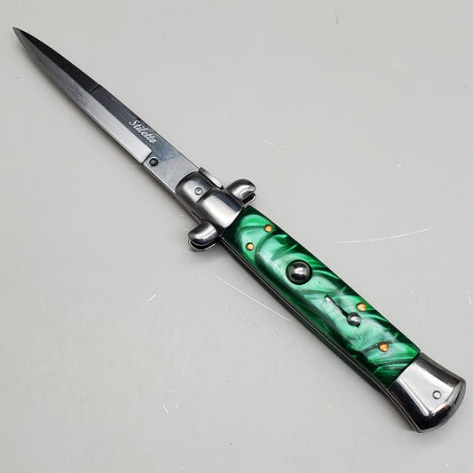 ZA@ ARMED FORCE TACTICAL Hand Crafted OTF Pocket Knife 9"Knife4"Blade Green ST-7MGN