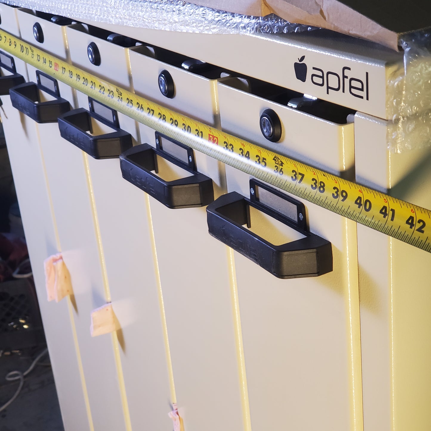 APFEL Vertical Storage Locking Cabinet 5 Drawer W/ Extra Shelves 41"Wx41"Dx49"H Tan