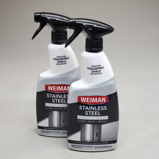 WEIMAN (2 Pack) Stainless Steel 3 in 1 Clean Shine Protect Cleaner 22 fl oz 108A-86154A-0125