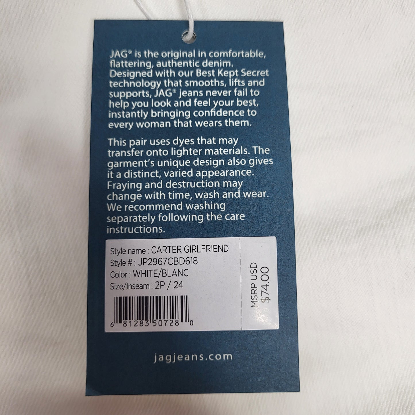 JAG Carter Mid Rise Girlfriend Pant Women's Sz 2P JP2967CBD618
