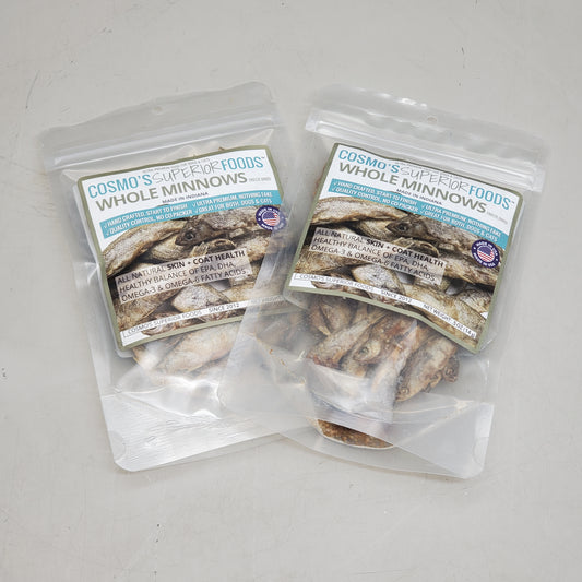 COSMO'S SUPERIOR FOODS (2 Pack) Freeze Dried Whole Minnows 0.5 oz BB 05/26