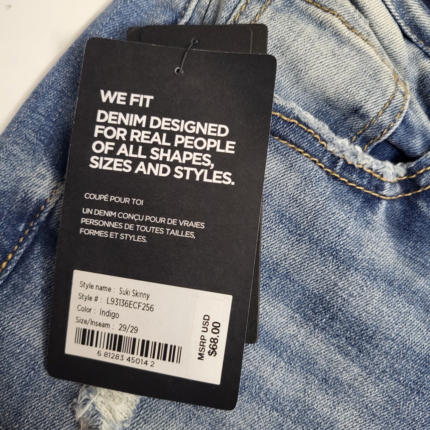 SILVER JEANS CO. Suki Curvy Fit Skinny Leg Eco Friendly Sz 29/29 Light Indigo