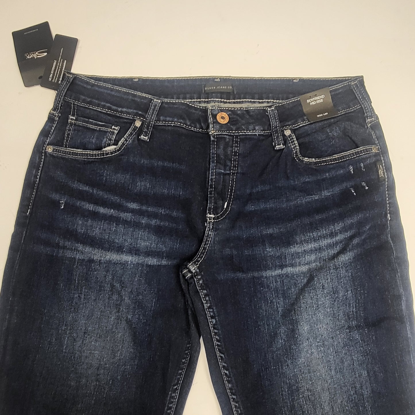 SILVER JEANS CO. Boyfriend Mid Rise Sz 14/29 Indigo L27101SSX365