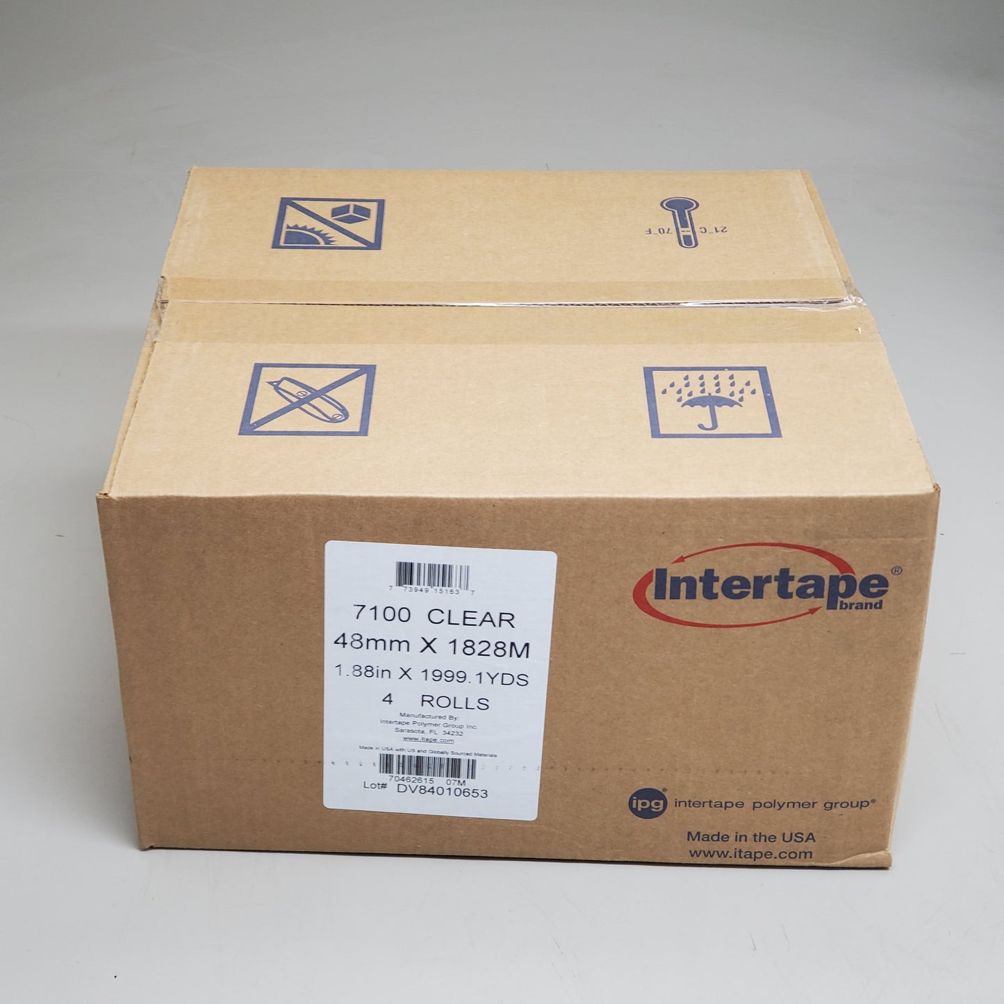 ZA@ INTERTAPE (4 Rolls) 7100 Adhesion Packing Tape 1.88"x6000' Clear 70462615 07M B