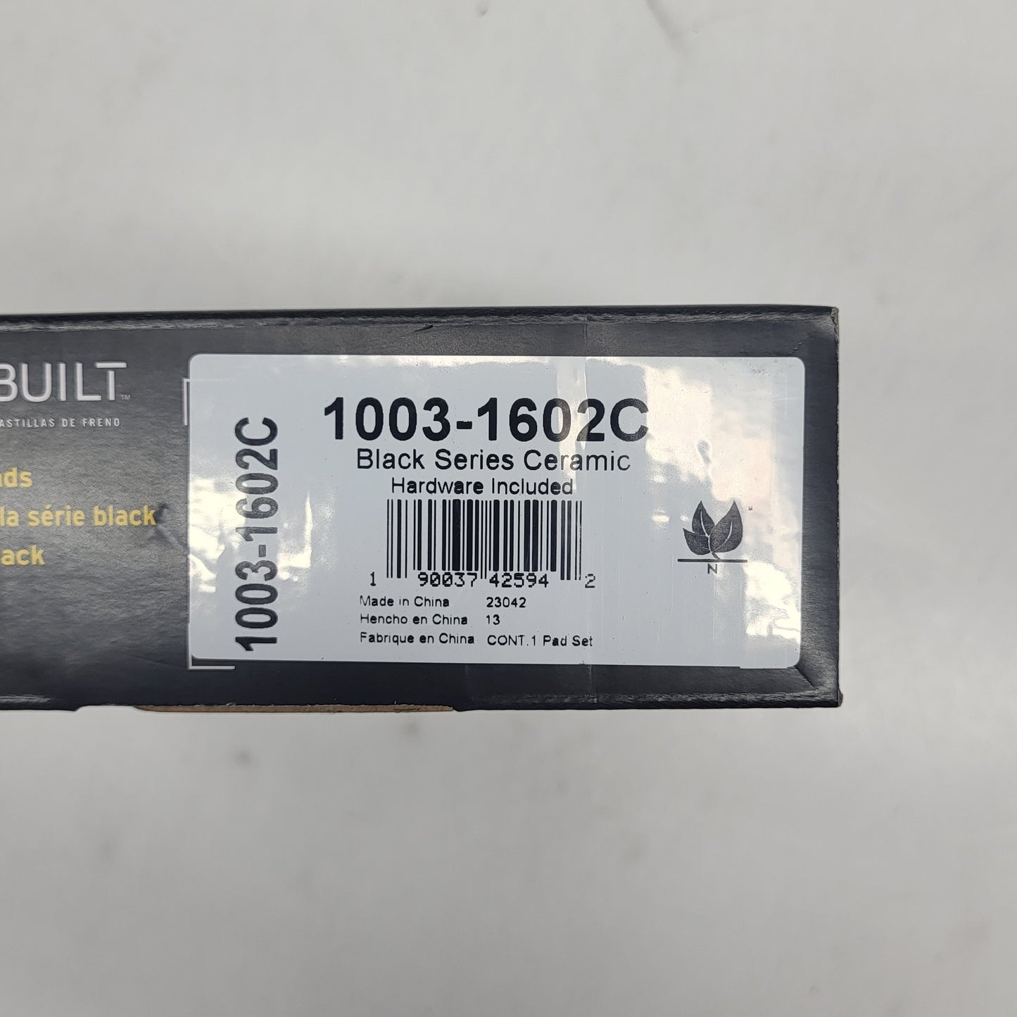 QUALITY-BUILT Ceramic Disc Brake Pad Set Black Rear 1003-1602C