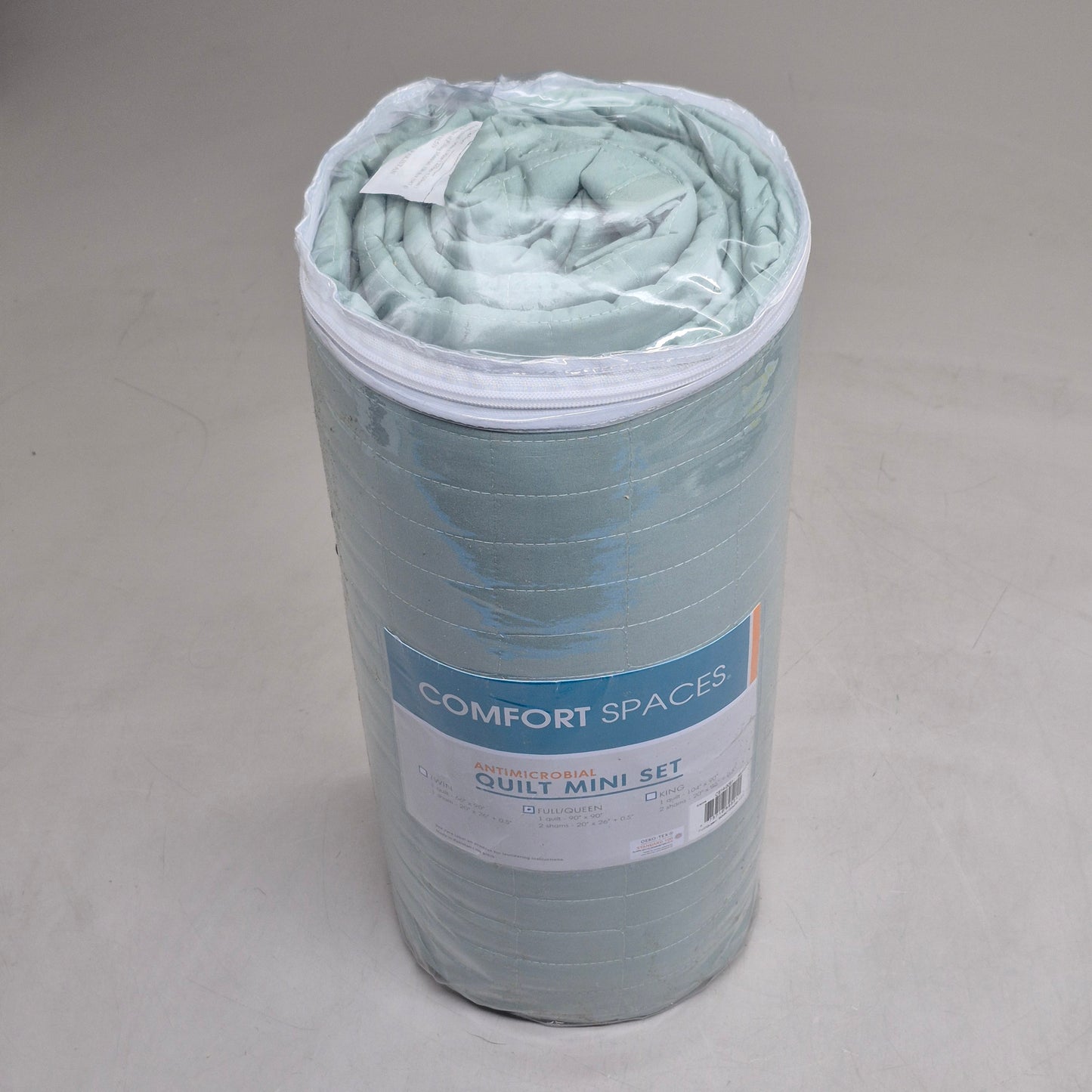 COMFORT SPACES Antimocrobial Quilt Mini Set Full/Queen Sage Green CS14-0051