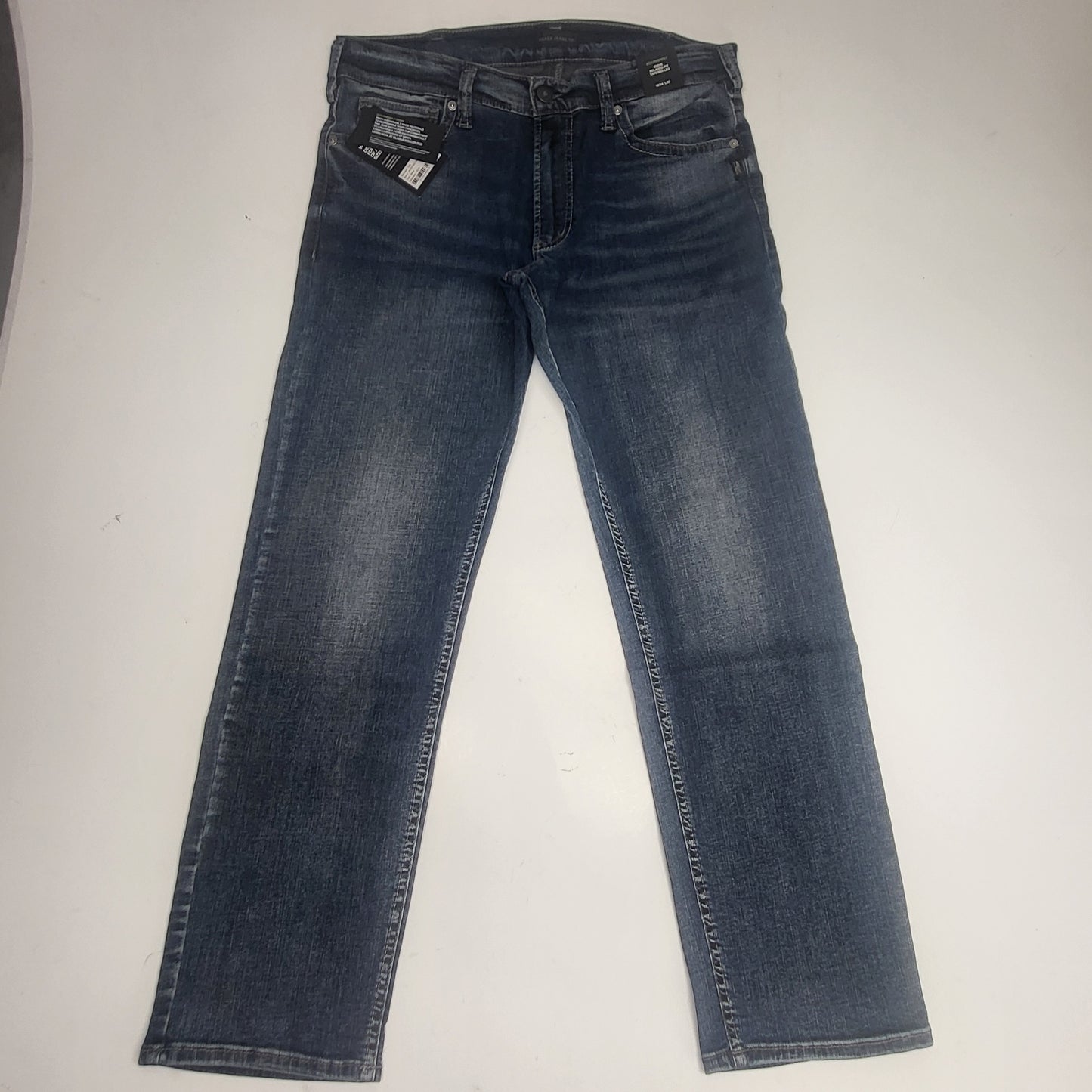 SILVER JEANS CO. Eddie Tapered Leg Eco Friendly Sz 34/30 Indigo M42977RAS396