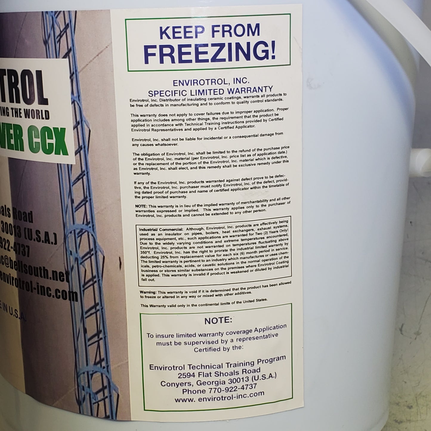 ENVIROTROL Ceramic Cover Insulation Corrosion Coating 5 Gal Bucket CC-SYSTEMS100 A1-08024