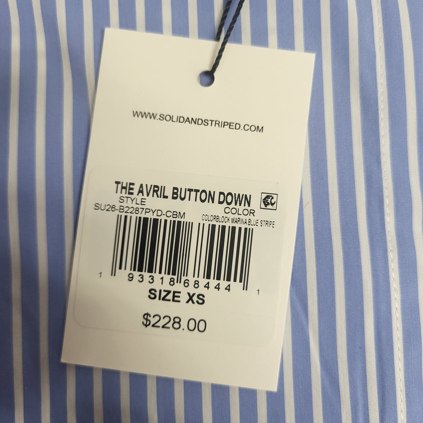 SOLID AND STRIPED The Avril Stripe Button-front Shirt XS Colorblock Marina SU26B2287PYDCBM