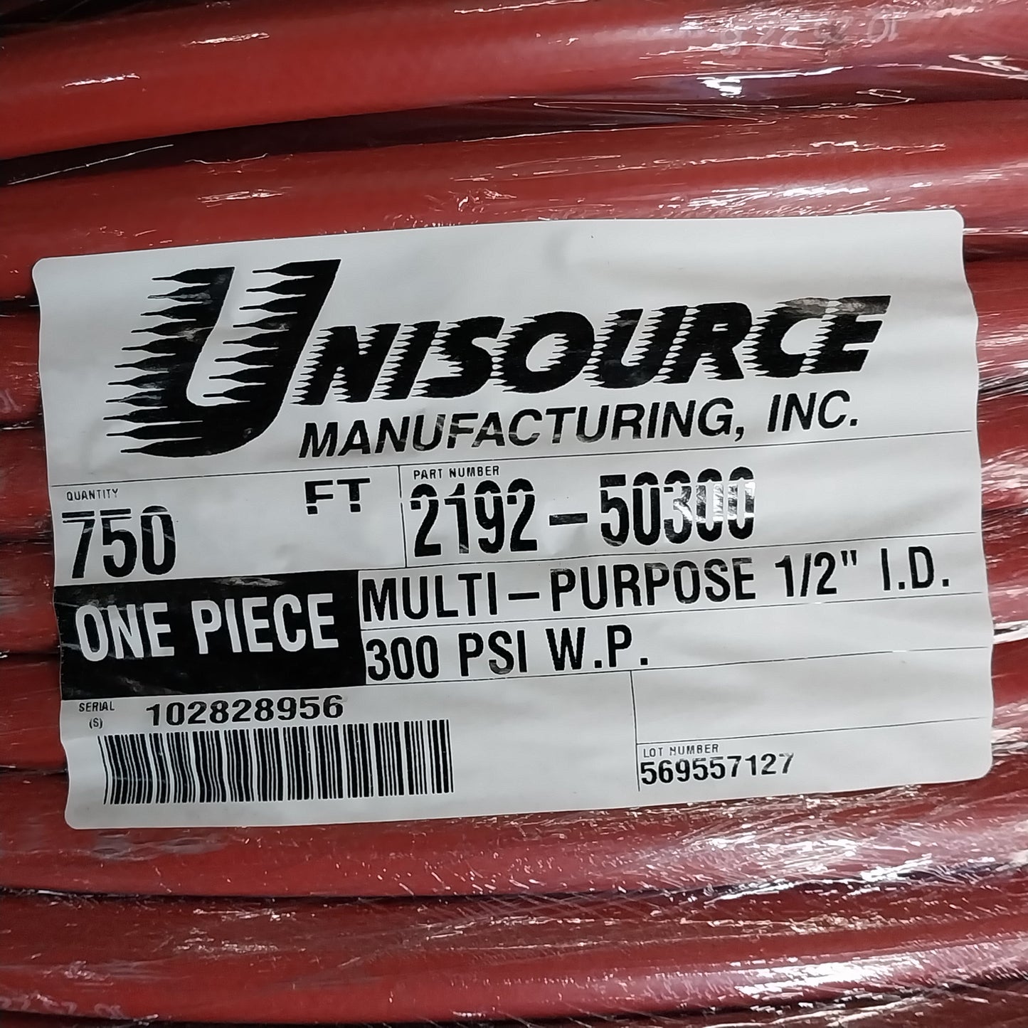 UNISOURCE Multi-Purpose Air Hose 1/2" 300 PSI Red 2192-50300