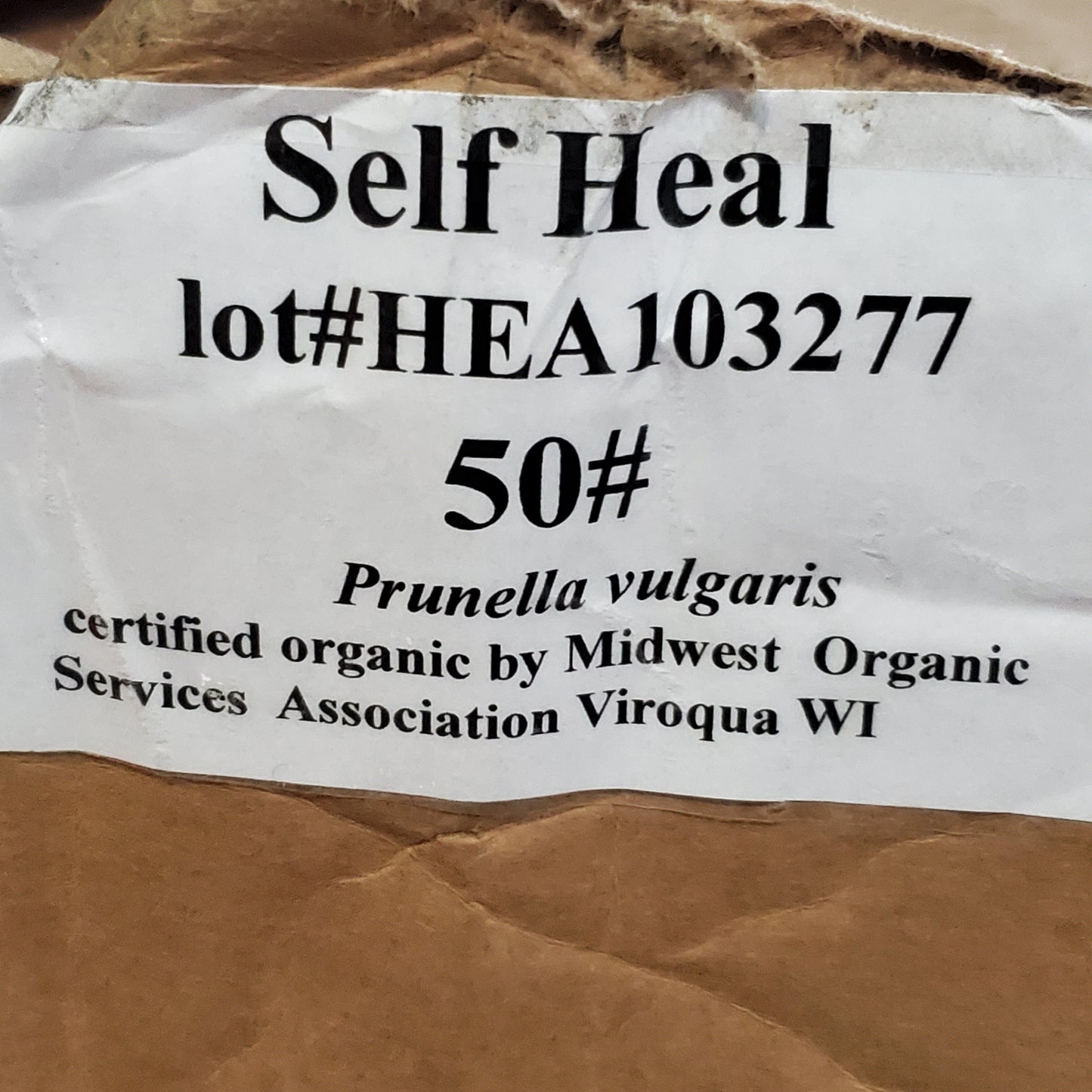 KOHNERT ORGANIC FARMS Organic Dried Self Heal Prunella Vulgaris 50 lbs HEA103277