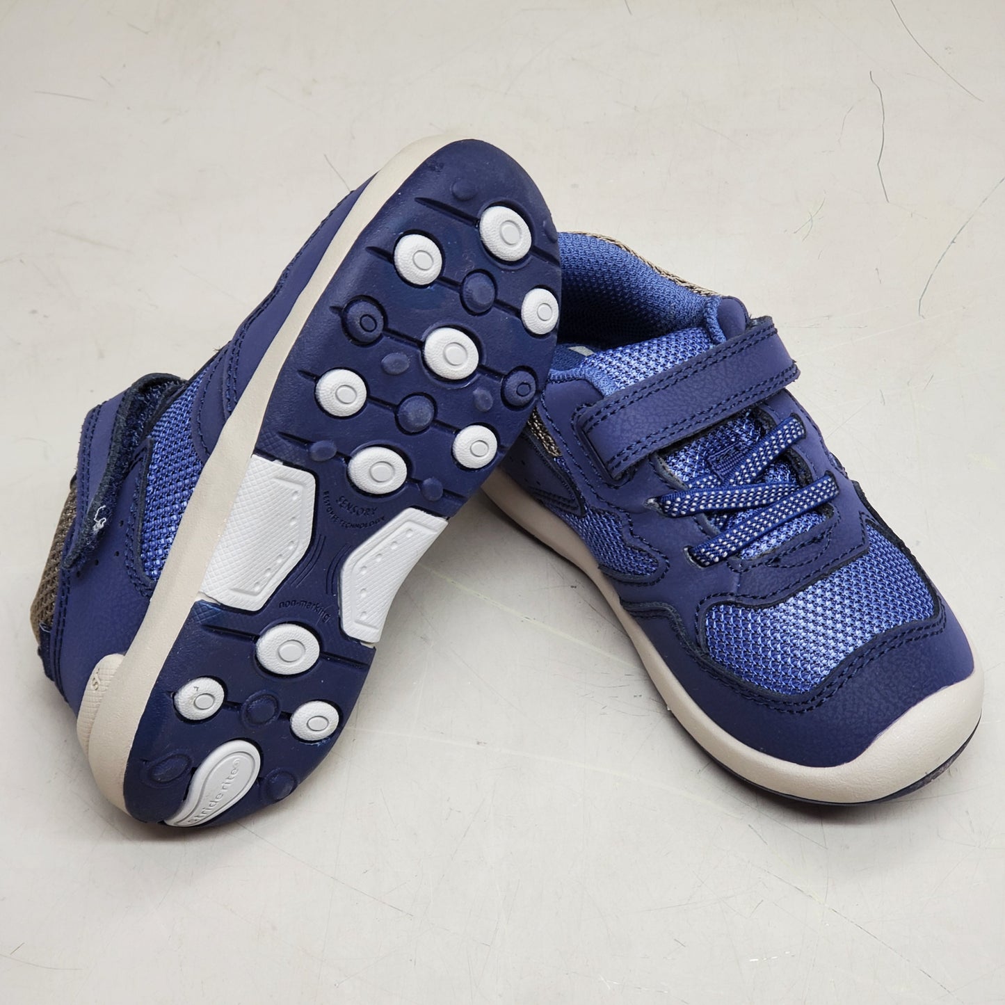 STRIDE RITE SRT Winslow Sneaker Shoes Toddler SZ 8W Navy BB018701